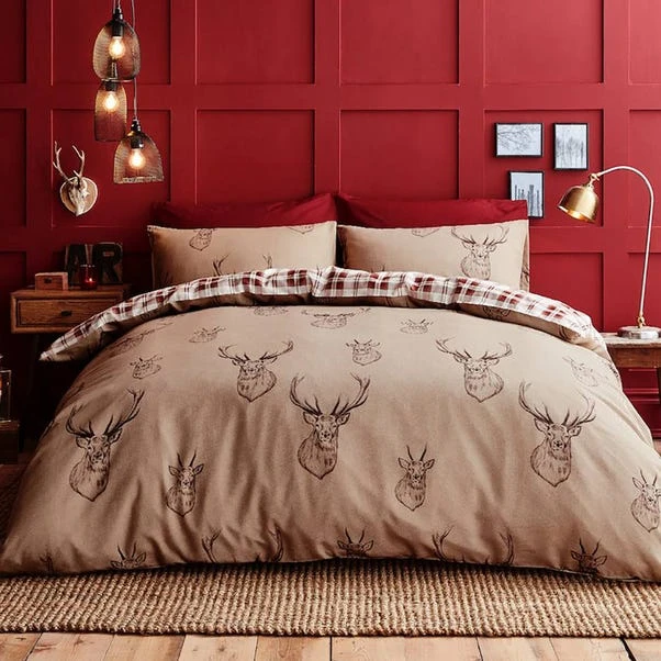 Catherine Lansfield Stag Natural Duvet Cover And Pillowcase Set 5 Catherine Lansfield Stag Natural Duvet Cover And Pillowcase Set - Image 5