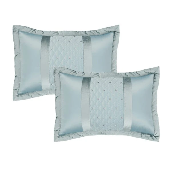 Catherine Lansfield Sequin Cluster Duck-Egg Pair Of Pillow Shams 3 Catherine Lansfield Sequin Cluster Duck-Egg Pair Of Pillow Shams - Image 3