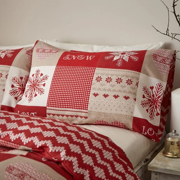 Catherine Lansfield Let It Snow Cotton Rich Red Duvet Cover And Pillowcase Set 6 Catherine Lansfield Let It Snow Cotton Rich Red Duvet Cover And Pillowcase Set - Image 6