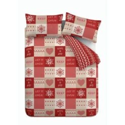 Catherine Lansfield Let It Snow Cotton Rich Red Duvet Cover And Pillowcase Set 15 Catherine Lansfield Let It Snow Cotton Rich Red Duvet Cover And Pillowcase Set -Catherine Lansfield 30673066 alt07
