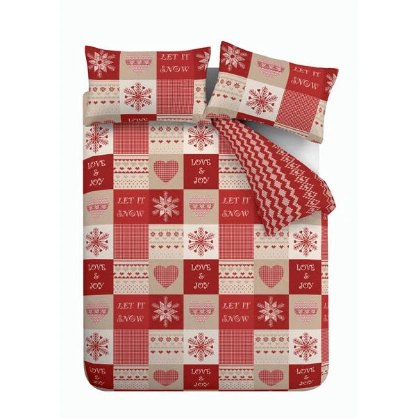 Catherine Lansfield Let It Snow Cotton Rich Red Duvet Cover And Pillowcase Set 4 Catherine Lansfield Let It Snow Cotton Rich Red Duvet Cover And Pillowcase Set - Image 4