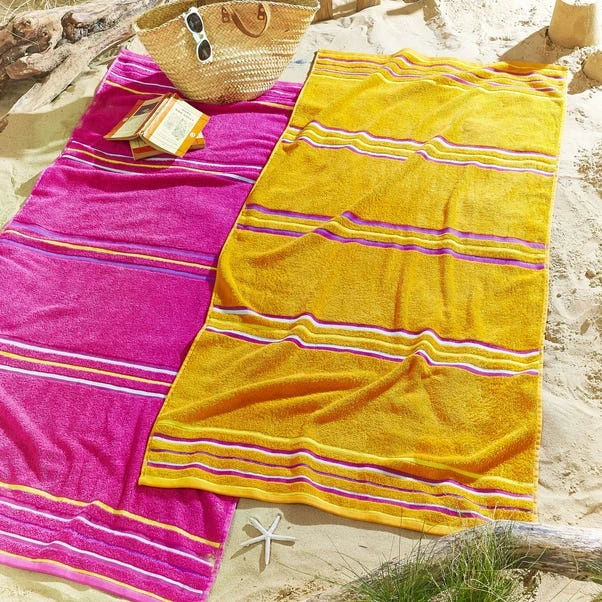 Set Of 2 Catherine Lansfield Rainbow Cotton Beach Towel 1 Set Of 2 Catherine Lansfield Rainbow Cotton Beach Towel
