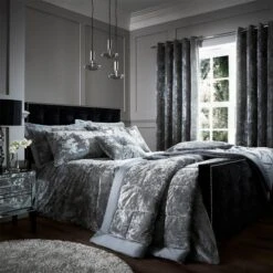 Catherine Lansfield Crushed Velvet Duvet Cover And Pillowcase Set -Catherine Lansfield 30705286