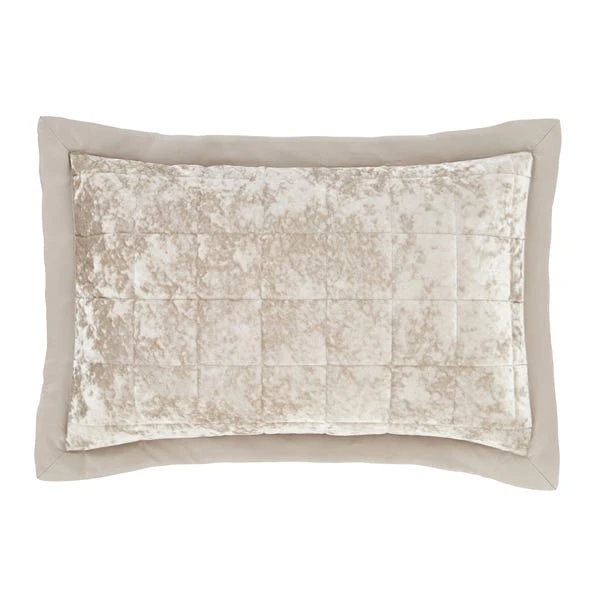 Catherine Lansfield Natural Crushed Velvet Pillowsham Pair 1 Catherine Lansfield Natural Crushed Velvet Pillowsham Pair