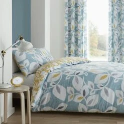 Catherine Lansfield Inga Leaf Teal Reversible Duvet Cover & Pillowcase Set 24 Catherine Lansfield Inga Leaf Teal Reversible Duvet Cover & Pillowcase Set -Catherine Lansfield 30710633
