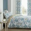 Catherine Lansfield Inga Leaf Teal Reversible Duvet Cover & Pillowcase Set