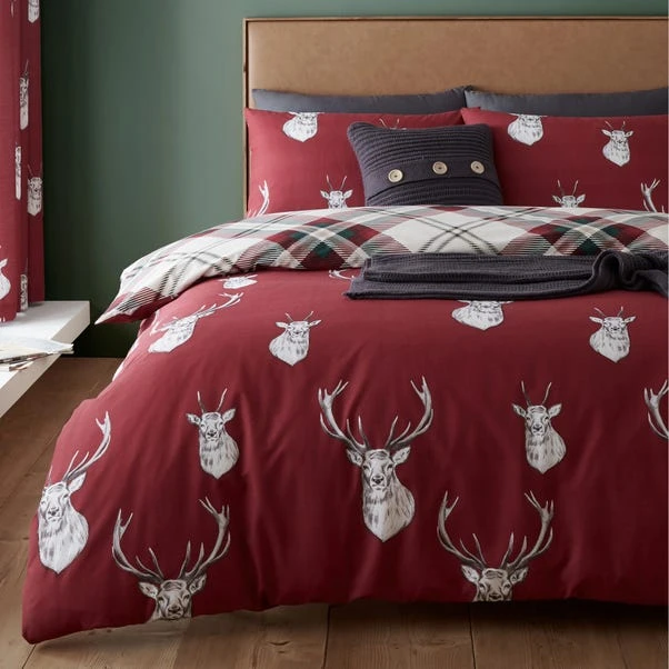 Catherine Lansfield Munro Stag Reversible Duvet Cover And Pillowcase Set 11 Catherine Lansfield Munro Stag Reversible Duvet Cover And Pillowcase Set - Image 11