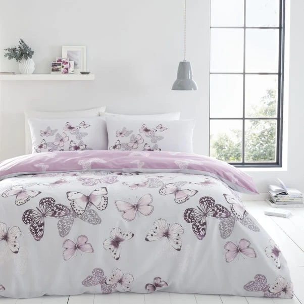 Catherine Lansfield Scatter Butterfly Heather Duvet Cover And Pillowcase Set 7 Catherine Lansfield Scatter Butterfly Heather Duvet Cover And Pillowcase Set - Image 7