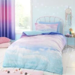 Catherine Lansfield Rainbow Ombre Clouds Duvet Cover And Pillowcase Set