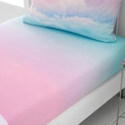 Catherine Lansfield Rainbow Ombre Clouds Fitted Sheet