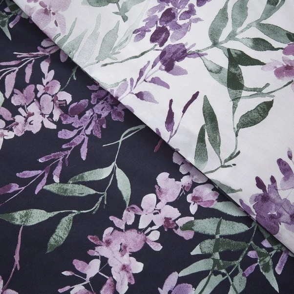 Catherine Lansfield Wisteria Reversible White Duvet Cover & Pillowcase Set 16 Catherine Lansfield Wisteria Reversible White Duvet Cover & Pillowcase Set - Image 16