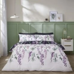 Catherine Lansfield Wisteria Reversible White Duvet Cover & Pillowcase Set 22 Catherine Lansfield Wisteria Reversible White Duvet Cover & Pillowcase Set -Catherine Lansfield 30867189 alt02