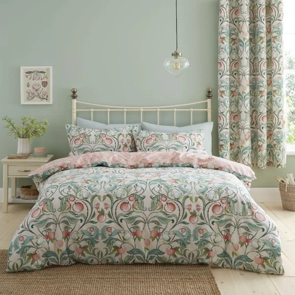 Catherine Lansfield Clarence Floral Reversible Natural Duvet Cover & Pillowcase Set 1 Catherine Lansfield Clarence Floral Reversible Natural Duvet Cover & Pillowcase Set