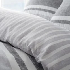Catherine Lansfield Textured Banded Stripe Reversible Duvet Cover & Pillowcase Set 23 Catherine Lansfield Textured Banded Stripe Reversible Duvet Cover & Pillowcase Set -Catherine Lansfield 30867201 alt06