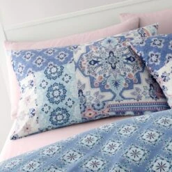 Catherine Lansfield Boho Patchwork Reversible Blue Duvet Cover & Pillowcase Set 17 Catherine Lansfield Boho Patchwork Reversible Blue Duvet Cover & Pillowcase Set -Catherine Lansfield 30867206 alt01