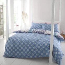 Catherine Lansfield Boho Patchwork Reversible Blue Duvet Cover & Pillowcase Set 18 Catherine Lansfield Boho Patchwork Reversible Blue Duvet Cover & Pillowcase Set -Catherine Lansfield 30867206 alt02