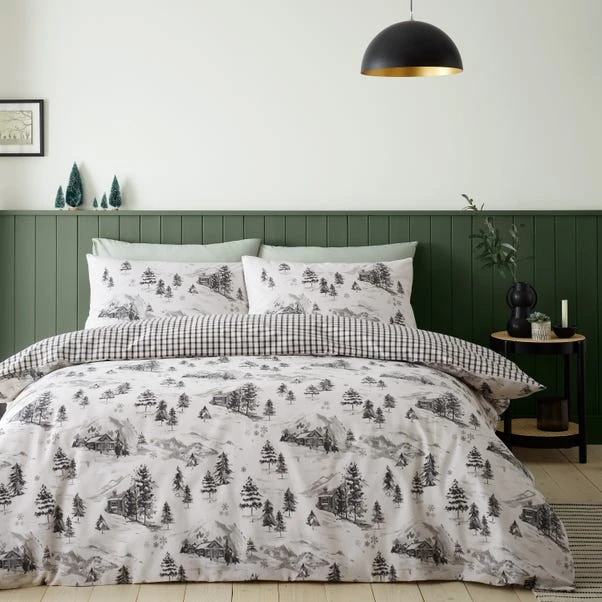 Catherine Lansfield Alpine Village Brushed Cotton Duvet Cover & Pillowcase Set 1 Catherine Lansfield Alpine Village Brushed Cotton Duvet Cover & Pillowcase Set