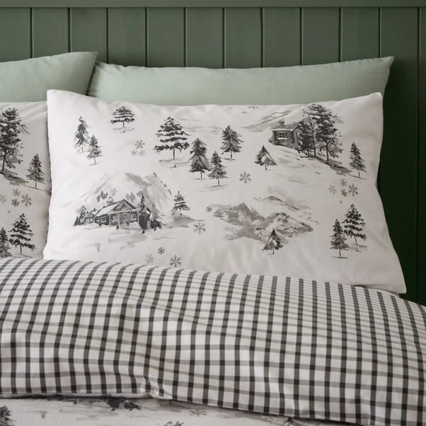 Catherine Lansfield Alpine Village Brushed Cotton Duvet Cover & Pillowcase Set 2 Catherine Lansfield Alpine Village Brushed Cotton Duvet Cover & Pillowcase Set - Image 2
