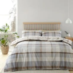 Catherine Lansfield Melrose Tweed Brushed Cotton Duvet Cover & Pillowcase Set