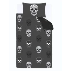 Catherine Lansfield Skulls Reversible Duvet Cover & Pillowcase Set -Catherine Lansfield 30880231 alt03