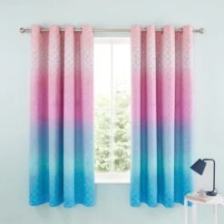 Catherine Lansfield Mermaid Fully Reversible Eyelet Curtains 7 Catherine Lansfield Mermaid Fully Reversible Eyelet Curtains -Catherine Lansfield 30880244 alt06