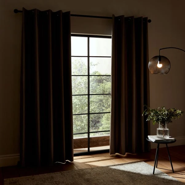 Catherine Lansfield Faux Silk Blackout Thermal Eyelet Curtains 13 Catherine Lansfield Faux Silk Blackout Thermal Eyelet Curtains - Image 13