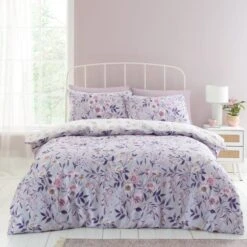 Catherine Lansfield Isadora Floral Lilac Duvet Cover And Pillowcase Set -Catherine Lansfield 30892675