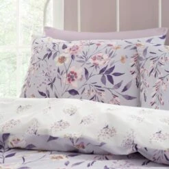 Catherine Lansfield Isadora Floral Lilac Duvet Cover And Pillowcase Set -Catherine Lansfield 30892677 alt02
