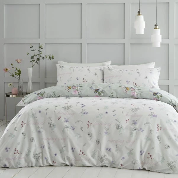 Catherine Lansfield Songbird Reversible Duvet Cover & Pillowcase Set 15 Catherine Lansfield Songbird Reversible Duvet Cover & Pillowcase Set - Image 15