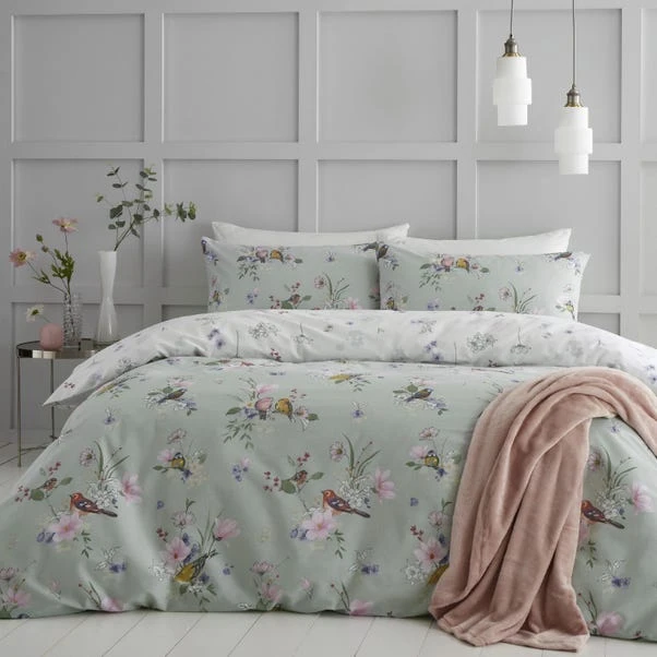 Catherine Lansfield Songbird Reversible Duvet Cover & Pillowcase Set 7 Catherine Lansfield Songbird Reversible Duvet Cover & Pillowcase Set - Image 7