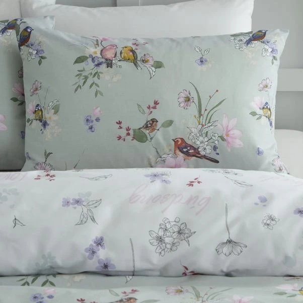 Catherine Lansfield Songbird Reversible Duvet Cover & Pillowcase Set 8 Catherine Lansfield Songbird Reversible Duvet Cover & Pillowcase Set - Image 8