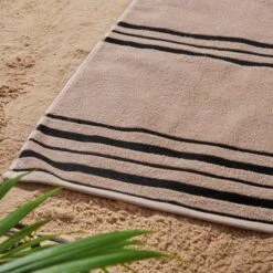 Set Of 2 Catherine Lansfield Banded Stripe Cotton Beach Towels -Catherine Lansfield 30911356 alt02