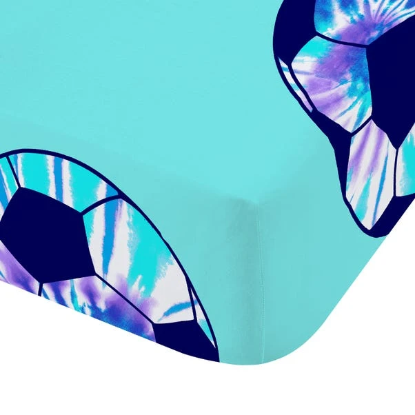 Catherine Lansfield Tie Dye Football Purple Fitted Sheet 5 Catherine Lansfield Tie Dye Football Purple Fitted Sheet - Image 5