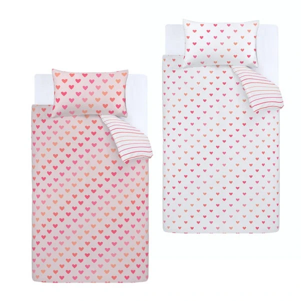 Catherine Lansfield Set Of 2 Hearts And Stripes Reversible Duvet Cover And Pillowcase Sets 12 Catherine Lansfield Set Of 2 Hearts And Stripes Reversible Duvet Cover And Pillowcase Sets - Image 12