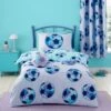 Catherine Lansfield Tie Dye Football Purple Reversible Duvet Cover And Pillowcase Set