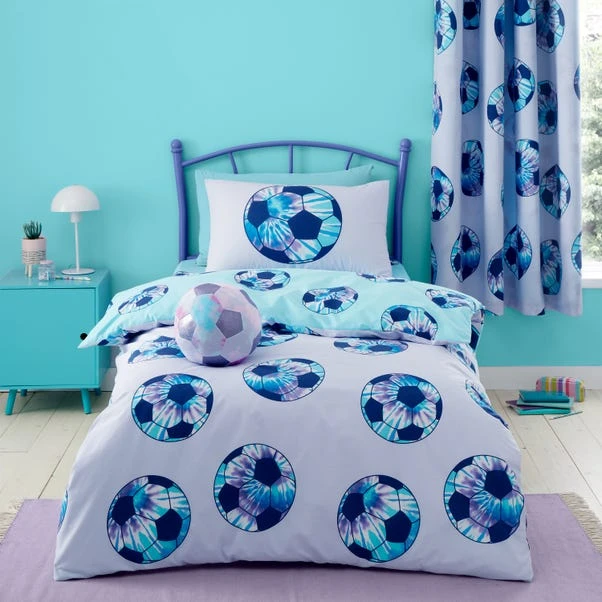 Catherine Lansfield Tie Dye Football Purple Reversible Duvet Cover And Pillowcase Set 1 Catherine Lansfield Tie Dye Football Purple Reversible Duvet Cover And Pillowcase Set