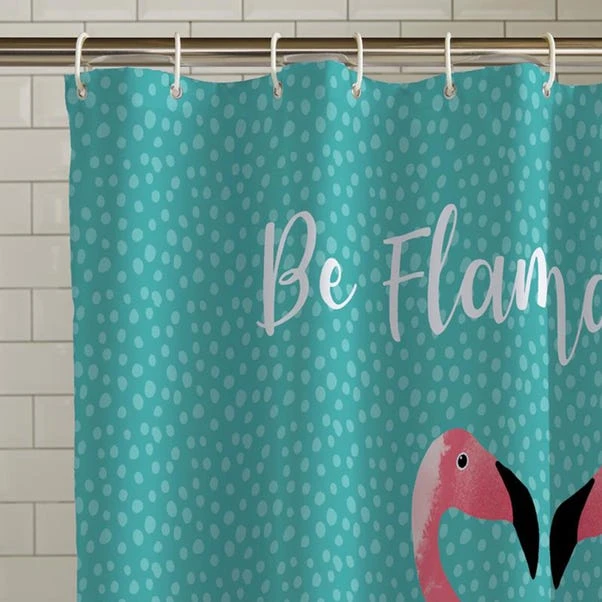 Catherine Lansfield Flamingo Shower Curtain 2 Catherine Lansfield Flamingo Shower Curtain - Image 2