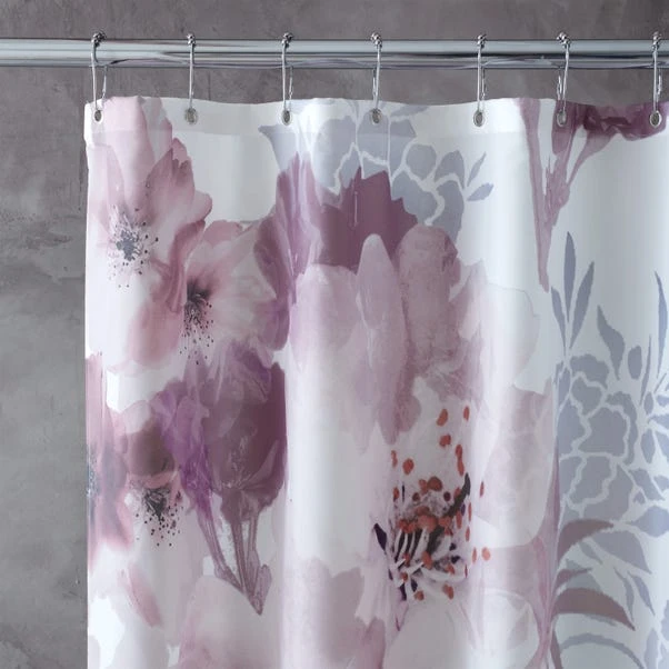 Catherine Lansfield Dramatic Floral Shower Curtain 2 Catherine Lansfield Dramatic Floral Shower Curtain - Image 2