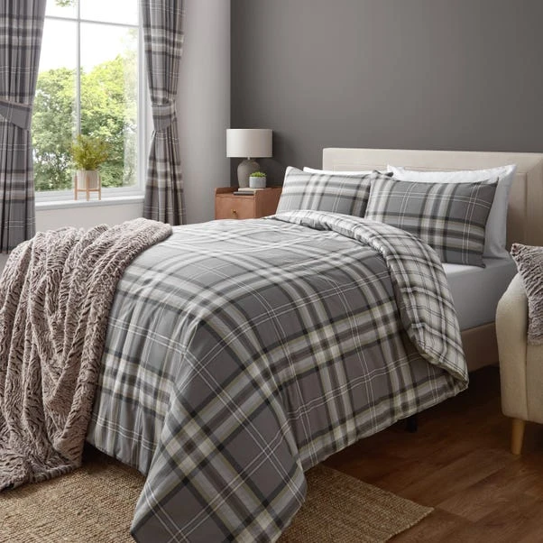 Catherine Lansfield Kelso Check Duvet Cover & Pillowcase Set 1 Catherine Lansfield Kelso Check Duvet Cover & Pillowcase Set