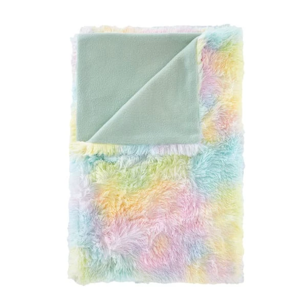 Catherine Lansfield Rainbow Cuddly Throw 130cm X 170cm 2 Catherine Lansfield Rainbow Cuddly Throw 130cm X 170cm - Image 2