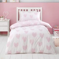 Catherine Lansfield Brushed Hearts Brushed Cotton Duvet Cover And Pillowcase Set 26 Catherine Lansfield Brushed Hearts Brushed Cotton Duvet Cover And Pillowcase Set -Catherine Lansfield 30931962 alt02