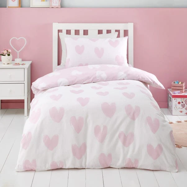 Catherine Lansfield Brushed Hearts Brushed Cotton Duvet Cover And Pillowcase Set 9 Catherine Lansfield Brushed Hearts Brushed Cotton Duvet Cover And Pillowcase Set - Image 9