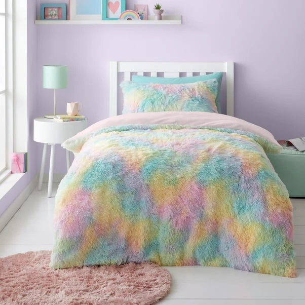 Catherine Lansfield Rainbow Cuddly Duvet Cover And Pillowcase Set 8 Catherine Lansfield Rainbow Cuddly Duvet Cover And Pillowcase Set - Image 8