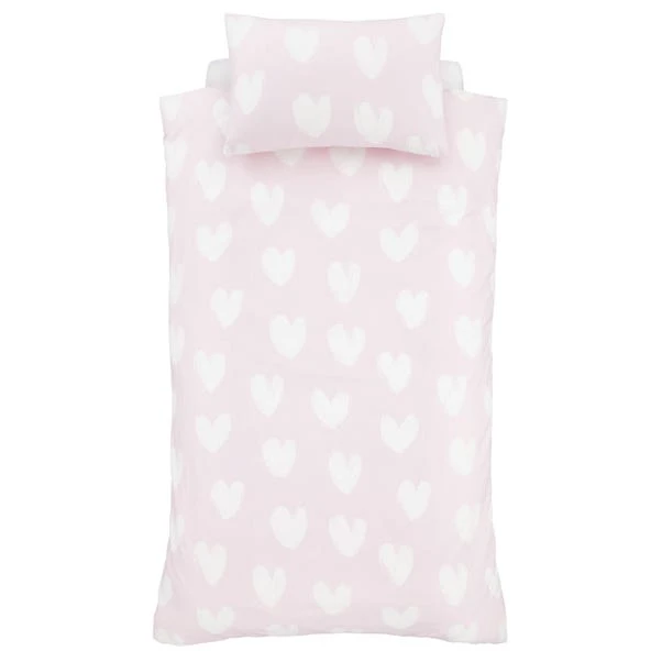 Catherine Lansfield Brushed Hearts Brushed Cotton Duvet Cover And Pillowcase Set 5 Catherine Lansfield Brushed Hearts Brushed Cotton Duvet Cover And Pillowcase Set - Image 5