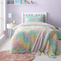 Catherine Lansfield Rainbow Cuddly Duvet Cover And Pillowcase Set 22 Catherine Lansfield Rainbow Cuddly Duvet Cover And Pillowcase Set -Catherine Lansfield 30932012 alt02