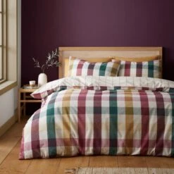 Catherine Lansfield Autumn Check Duvet Cover And Pillowcase Set -Catherine Lansfield 30942804 alt01