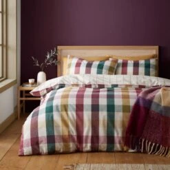Catherine Lansfield Autumn Check Duvet Cover And Pillowcase Set -Catherine Lansfield 30942933