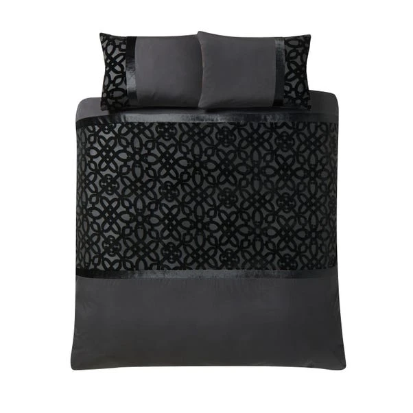 Catherine Lansfield Lattice Cut Velvet Duvet Cover And Pillowcase Set 9 Catherine Lansfield Lattice Cut Velvet Duvet Cover And Pillowcase Set - Image 9