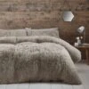 Catherine Lansfield Super Kingsize Cuddly Faux Fur Duvet Cover And Pillowcase Set