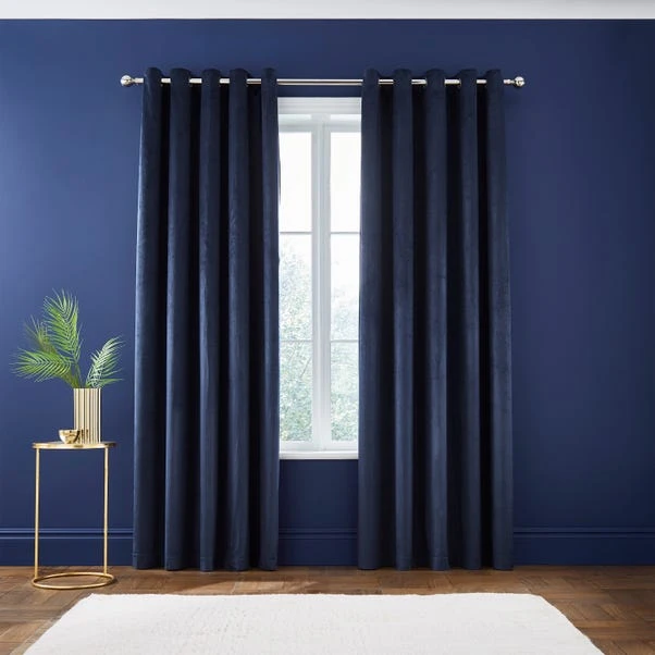 Catherine Lansfield Kingsley Matt Velvet Eyelet Curtains 10 Catherine Lansfield Kingsley Matt Velvet Eyelet Curtains - Image 10